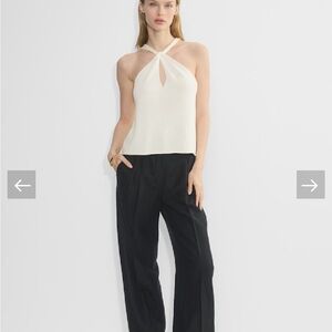 Aritzia The Effortless Pant Cruiselinen. High waisted wide leg linen pants